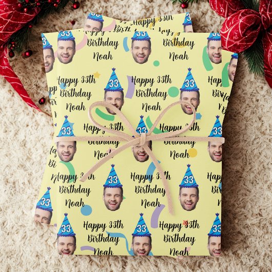 Custom Birthday Wrapping Paper, Happy Birthday ラッピングペーパーシート
