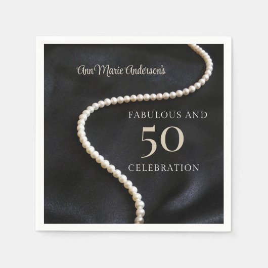 Custom Black 50 and Fabulous スタンダードカクテルナプキン (正面)