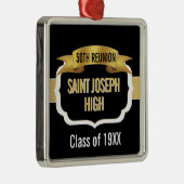 Custom Black and Gold 50th Class Reunion  メタルオーナメント (右)