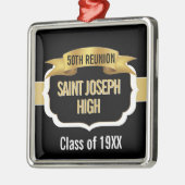 Custom Black and Gold 50th Class Reunion  メタルオーナメント (左)
