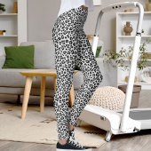 Custom Black And Grey Safari Leopard Print Pattern レギンス