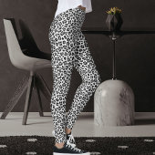 Custom Black And Grey Safari Leopard Print Pattern レギンス