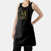 Custom Black Apron Personalized with Name and Init エプロン (インサイチュ)