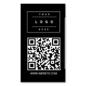 Custom Black Business Logo and Website Magnet Card マグネット名刺 (正面縦)
