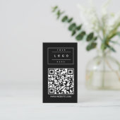 Custom Black Business Logo and Website QR Code 名刺 (スタンド正面)