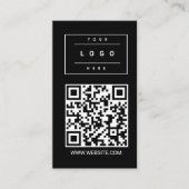 Custom Black Business Logo and Website QR Code 名刺 (正面)