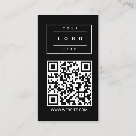 Custom Black Business Logo and Website QR Code 名刺 (正面)