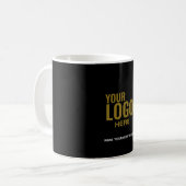 Custom Black business logo coffee mug コーヒーマグカップ (正面左)