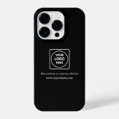 Custom Black Business Logo Promo iphone case iPhoneケース (裏面)
