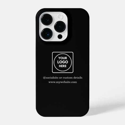 Custom Black Business Logo Promo iphone case iPhoneケース (裏面)