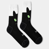 Custom Black Cat Photo Socks with Name - Cat Lover ソックス (右)