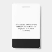 Custom Black Company Logo Name Title Bar Code バッジ (Back)