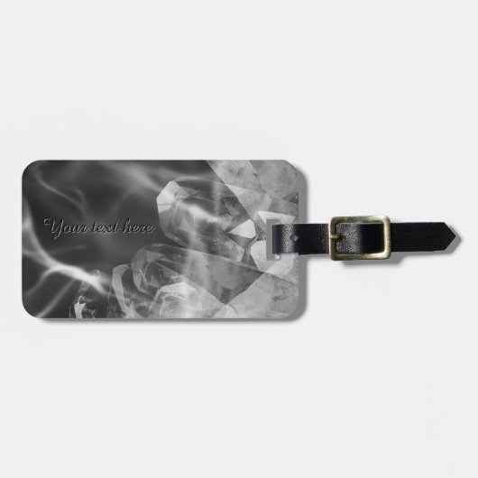 Custom black crystal luggage tag ラゲッジタグ (正面横)
