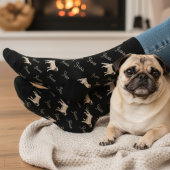 Custom Black Dog Photo Socks ソックス
