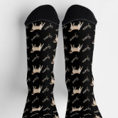 Custom Black Dog Photo Socks ソックス (上部)