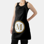 Custom Black & Gold Center Seal Monogram エプロン (インサイチュ)
