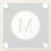 Custom Black & Gold Center Seal Monogram ガラスコースター (裏面)