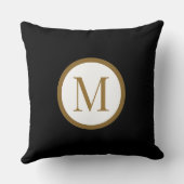 Custom Black & Gold Center Seal Monogram クッション (裏面)