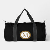 Custom Black & Gold Center Seal Monogram ダッフルバッグ (正面)