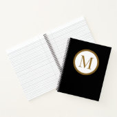 Custom Black & Gold Center Seal Monogram ノートブック (内部)