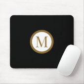 Custom Black & Gold Center Seal Monogram マウスパッド (マウス)