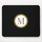 Custom Black & Gold Center Seal Monogram マウスパッド (正面)