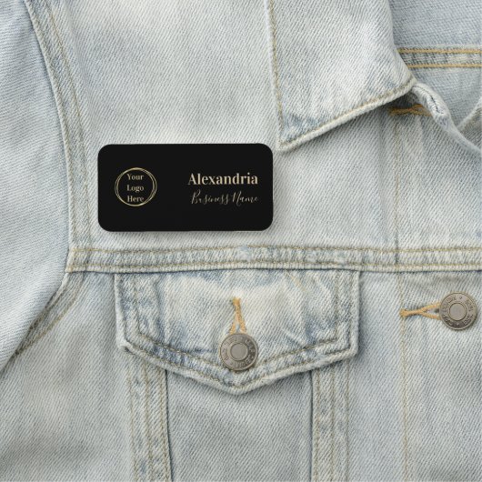 Custom Black Gold Employee Magnetic or Safety Pin 名札 (インサイチュ)