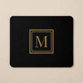 Custom Black & Gold Framed Monogram マウスパッド