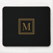 Custom Black & Gold Framed Monogram マウスパッド (正面)