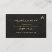 Custom black gold logo building construction 名刺 (裏面)