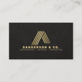 Custom black gold logo building construction 名刺 (正面)