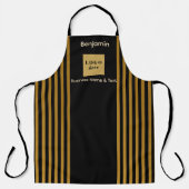 Custom Black & Gold Stripe  エプロン (正面)
