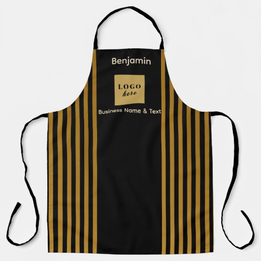 Custom Black & Gold Stripe  エプロン (正面)