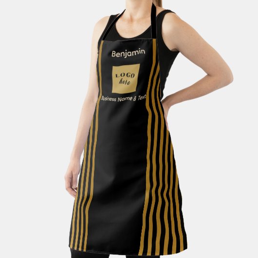 Custom Black & Gold Stripe  エプロン (インサイチュ)