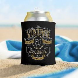 Custom Black & Gold Vintage Aged To Perfection 缶クーラー