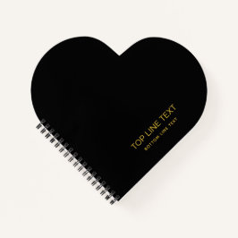 Custom Black Heart Shaped Notebook with Text ノートブック