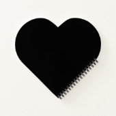 Custom Black Heart Shaped Notebook with Text ノートブック (裏面)
