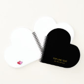 Custom Black Heart Shaped Notebook with Text ノートブック (内部)
