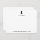 Custom Black Jacobin Hummingbird Paper ノートカード (正面/裏面)