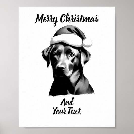 Custom Black Lab Christmas Poster Instant Download ポスター (正面)