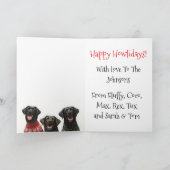 Custom Black Lab Christmas Ugly Sweater Holiday カード (内部)