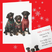 Custom Black Lab Christmas Ugly Sweater Holiday カード