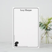 Custom Black Lab Cute Dog Art Stationery 便箋 (スタンド正面)