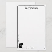 Custom Black Lab Cute Dog Art Stationery 便箋 (正面/裏面)