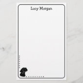 Custom Black Lab Cute Dog Art Stationery 便箋 (正面)