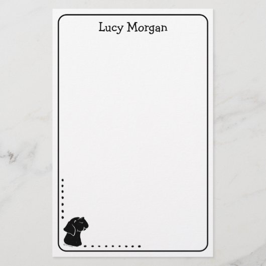 Custom Black Lab Cute Dog Art Stationery 便箋 (正面)