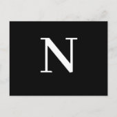 Custom Black Modern Alphabet Initial Design ポストカード (正面)