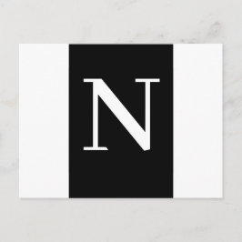 Custom Black Modern Minimalist Letter Design ポストカード