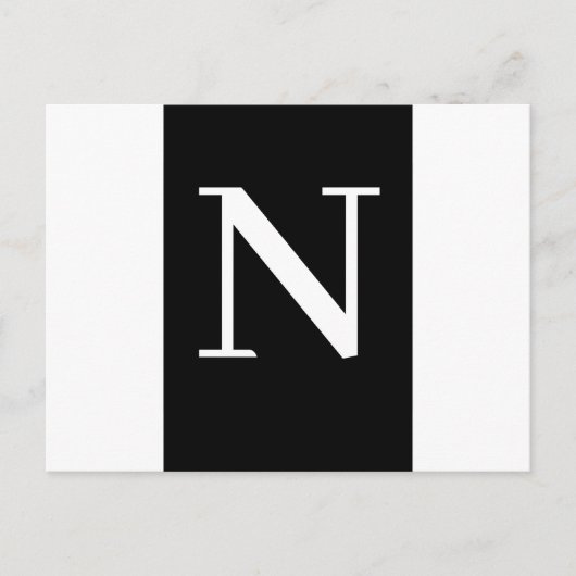 Custom Black Modern Minimalist Letter Design ポストカード (正面)