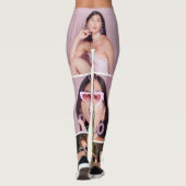 Custom Black Photo Collage Leggings with Text レギンス (裏面)